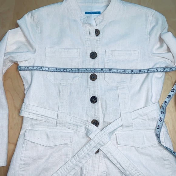 Vintage Smart Set Linen Waist Tie Jacket Coat - Picture 5 of 8